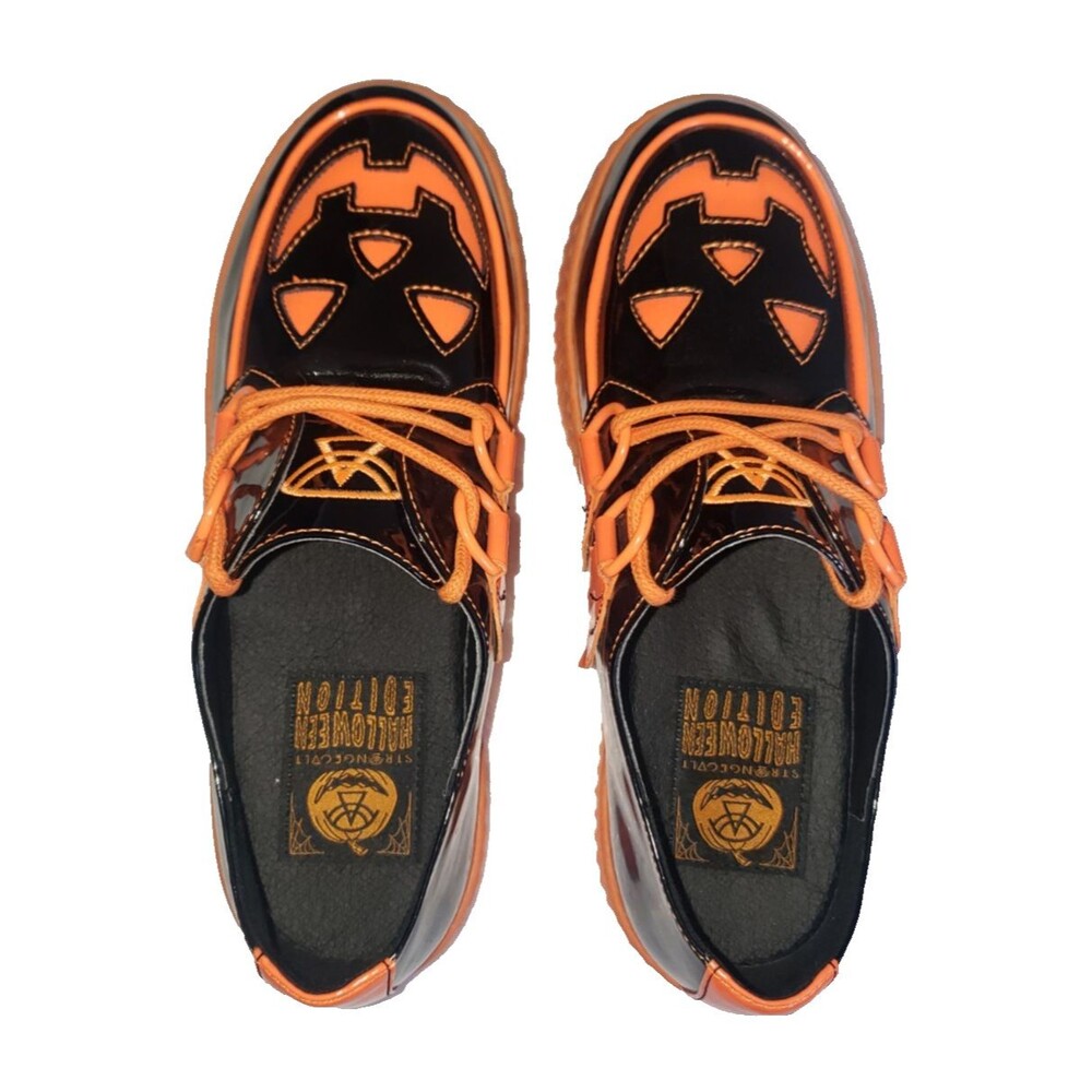 Strange Cvlt Krypt Jack O Lantern Black and Orange Shoes Women's Size 7 - Picture 8 of 11